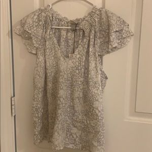 Grey and white blouse